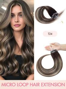 Human Hair Microlink Hair Extensions Microbead Human Hair Extensions Real Human Hair Micro Beads Fish Line Extensions Seamless Loop Hand Tied Hair Micro Loop Blonde Hair Extensions Bleach Blonde Cold Fusion Extensions For Daily - Multicolor - View 12