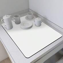 1 tấm lót thấm hút bằng gel silica màu trơn, chịu nhiệt, dùng cho chén đĩa, bát đĩa, máy pha cà phê, thích hợp cho nhà bếp, bàn ăn, quầy cà phê, phụ kiện nhà bếp. - Nhiều màu - Xem 14