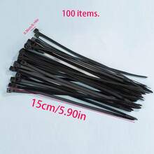 100 chiếc dây buộc cáp nylon tự khóa, màu trắng và đen, buộc chắc chắn, cố định dây, bền, lý tưởng để quản lý dây điện. - Dây buộc cáp - Xem 13