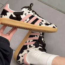 Adidas 三葉草男女SAMBA OG運動T頭鞋休閒板鞋 - 白色/棕色/粉紅色 - 查看 9