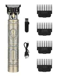 HIENA 男士电动理发器，T9刀片，刻字剪刀，无线电动理发器 - 精准T型刀片修剪器，配有4个可互换梳子 - 彩色 - 查看 9