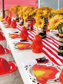 20pcs Red Flame Paper Napkins, Firefighter Theme Party Tableware Tissue, Red Flame Shaped Disposable Napkins,For Bonfire Camping Party,Western Cowboy Party, Birthday Party Decor,Babe Shower Decor,Tea Party Table Decor,Birthday Party Supplies,Fire Truck Party,Firefighter Birthday Party Decor,Paper Dinner Napkin,Home Decor,Kitchen Dining Supplies - Red Flame - View 8