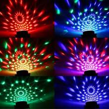 7-Mode LED Disco Ball Party Light With Remote Control - Colorful Sound Wave Activated Stage Light Suitable For KTV, Home Decoration, Birthday, Halloween, Christmas And DJ Bars - USB Powered, Multi-Room Compatible, Activity Lighting | Colorful LED Lights | Easy-To-Install Lighting, Disco Party Supplies - 彩色 - 查看 6
