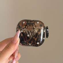 Cheetah,Leopard Print Semi-Transparent Leopard Print Patchwork + Hoop Pro 3/2, 4/3/2 Case, Fashionable Women Earphone Case, Minimalist Earphone Cover Compatible With Apple - Brown - View 3