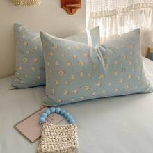 2pcs 100% Polyester Pink Printed Pillowcase (Pillow Insert Not Included), Soft & Comfortable For All Seasons - Multicolor - View 4