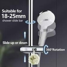 Shower Head Holder With Hair Claw Design Adjustable Height Easy Installation For Bathroom - 18-25mm Shower Rod Slide Sleeve - View 3
