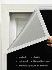 1 tấm rèm cửa sổ tự dính cản sáng màu trắng, che nắng, cách nhiệt, không cần khoan lắp đặt, mẫu mới 2025 - trắng - Xem 46