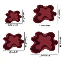 1件艺术不对称波浪仿羊绒装饰地毯，氛围门垫，装饰地毯，加厚地毯，柔软亲肤材质，适用于客厅、卧室、书房等装饰，柔软亲肤材质，卧室地毯，书房地毯，客厅地毯，迎宾垫，办公室装饰，区域地毯，厨房地毯，游戏室地毯，浴室垫，个性化时尚家居装饰，房间装饰，客厅装饰，家居装饰，节日装饰 - 彩色 - 查看 3