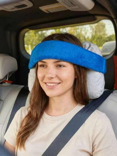 Adjustable Head Rest Strap For Travel | Comfortable, Convenient Storage, Universal Fit, Made Of Polyester Fiber, Sponge Filled.