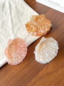 1pc Women's Shell Hair Claw Clip, Versatile Hair Accessory - Multicolor - View 2