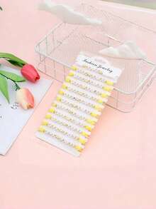 12件套粉色新娘伴娘字母爱心多层弹力软陶手链套装，时尚女士婚礼订婚派对首饰，新娘和伴娘闺蜜手链 - 彩色 - 查看 11