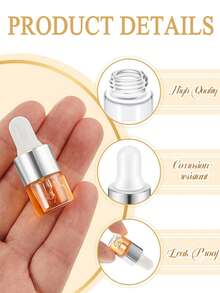 12PCS Transparent Cylindrical Essential Oil Bottle, Glass Dropper Bottle, Lotion Essence Sample Bottle, Fragrance Sub-Packaging Bottle. Easy To Carry When Out, Quick And Convenient To Use(6/1pc) - View 4