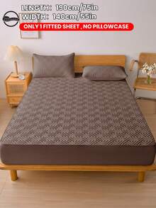1pc Waterproof Solid Color Quilted Fitted Sheet, Fitted Sheet Mattress Protector, Soft And Comfortable, Dust-Proof And Moisture-Proof Mattress Cover, Multiple Colors Available, Bedding Gift, Bedroom Decor, Not 100% Waterproof, Deep Pocket - Multicolor - View 61