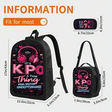 3pcs Kpop Thing Headphones Travel Backpack Theme Party Favors men's Perfect Gift - Schwarz - Übersicht 5