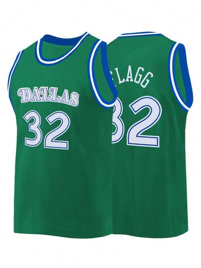 Atonmore Men's Basketball Jersey 32 Green Embroidered And Sewn Basketball Shirt, Sleeveless Vest Casual Sports Shirt