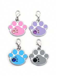 1 Chiếc thẻ đeo cổ hình dấu chân động vật dễ thương, khắc tên theo yêu cầu, có thể in số điện thoại và tên thú cưng của bạn, thẻ tên chó khắc chữ, thẻ nhận dạng thú cưng cho mèo, thẻ nhận dạng thú cưng khắc chữ theo yêu cầu, giúp phòng ngừa lạc mất thú cưng khi hoạt động ngoài trời, có thể treo trên vòng cổ chó và mèo, mặt dây chuyền cho thú cưng. - Nhiều màu - Xem 4