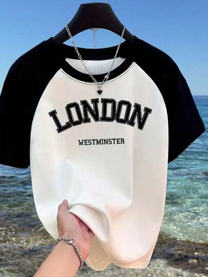 Mujer 002PS|1pc|
Playera Casual de Cuello Redondo con Estampado, Manga Corta para Mujer, Ideal para Primavera y Verano