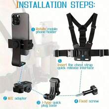 1pc Universal Phone Chest Mount Clip Holder, Outdoor POV Video Smartphone Clamp, Phone Chest Strap Mount, Headstrap Phone Mount, Shoulder Camera Strap, Convenient For Outdoor Live Streaming, Fishing, Etc. - Giá đỡ kẹp ba lô - Xem 6