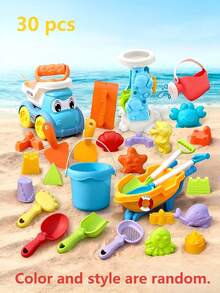 Beach Toy Set, Including Shovel, Wagon And Bucket, Ideal For Children To Play On The Beach And In The Water, Perfect Gift For Children, Suitable For Birthday And Easter Gifts - Multicolor - View 12