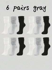 3双/6双/10双/20双秋冬针织袜，镂空针织袜，露趾袜，男士紧身中筒袜，紧身过膝袜，秋季 - 彩色 - 查看 11