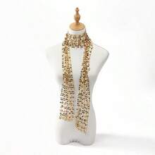 1 Piece Of Multi-Color Black And Gold European And American Fashion Hot Selling Hollow Sequin Versatile Scarf, Popular Street Dance  Accessory, Scarf And Waist Chain - 4 金 - 查看 11