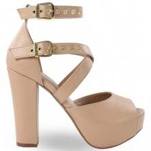 Women's Platform Sandal With High Chunky Heel P15 - 裸體 - 查看 3