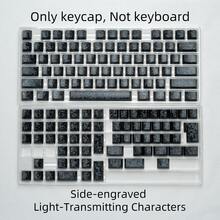 Bokawz 碳纤维纹理键帽,锻造碳纤维质感,侧面刻字透光,Cherry高度,PBT+PC材质,兼容6.25U空格键,键帽编号:61 63 64 68 75 81 84 87 98 99 100 104 108 - 查看 7
