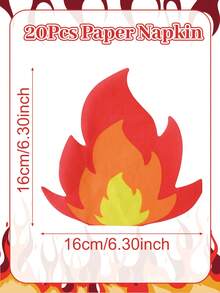 20pcs Red Flame Paper Napkins, Firefighter Theme Party Tableware Tissue, Red Flame Shaped Disposable Napkins,For Bonfire Camping Party,Western Cowboy Party, Birthday Party Decor,Babe Shower Decor,Tea Party Table Decor,Birthday Party Supplies,Fire Truck Party,Firefighter Birthday Party Decor,Paper Dinner Napkin,Home Decor,Kitchen Dining Supplies - Red Flame - View 10