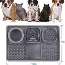 1pc Pet Slow Feeder Bowl, Silicone Material, New Pet Dog Lick Mat Slow Feeder Placemat, Easy To Clean With Bottom Suction Cup, Suitable For Fast-Eating Pets, Anti-Bloat Puppy Feeding Bowl - View 8