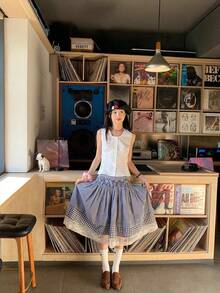 Women Skirts - Grayish White - View 2