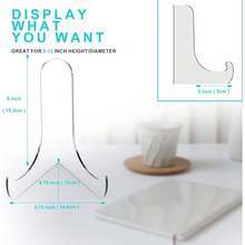 Giá đỡ trưng bày đĩa acrylic góc 60 độ, giá đỡ trưng bày acrylic trong suốt dạng chân đế cho nhà, văn phòng, nhà bếp, trường học, trưng bày tác phẩm nghệ thuật. - C - Xem 3
