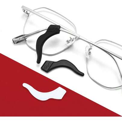 5/1 Pair Anti-Slip Eyeglass Ear Hooks - Anti-Slip Design Stabilizes Eyeglass Temples, Suitable For Reading Glasses, Fashion Glasses And Prescription Glasses - Compatible With Eyeglasses, Gym And Office Non-Slip Pads - Unisex, Office Supplies