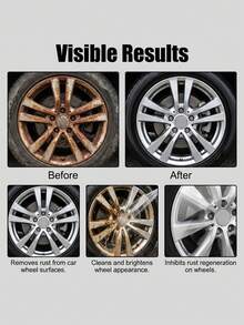 rayhong 1 Box 50ml Car Wheel Rust Remover, Car Wheel Cleaner, Brake Disc Rust Remover, Rust Removal Without Grinding, Renew Cleaning Surface Iron Powder Rust Stains, Wheel Dedicated Cleaning Agent, Removes Rust On Stainless Steel Aluminum Alloy Forklift Rust Remover - Car Wheel Rust Remover - View 9