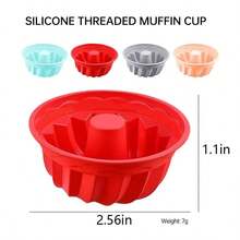 Silicone Mini Brownie Molds Non-Stick Heat Resistant Muffin Cups Reusable Baking Tools - Multicolor - View 3