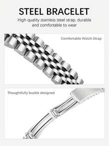 RICECGO Rhinestone Decor Quartz Watch With Calendar, Elegant And Exquisite, Suitable For Daily Wear And Light Business Occasions For Women - Silver - View 9