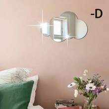 1pc Contemporary Cloud-Shaped Frameless Mirror, Horizontal Matte Surface, Polystyrene Material, Shatterproof High-Definition Mirror, Suitable For Desktop Decor, No Power Needed, Asymmetrical Floral Theme - 2mm - View 6