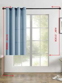 1片装薄纱窗帘，带孔眼，透光窗帘，半透明窗帘，家用/办公用窗帘，纯色现代简约涤纶薄纱窗帘，透光，适用于卧室/客厅/阳台，防紫外线 - 藍色 - 查看 15