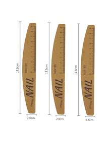 2/4pcs Nail File Set With Scale Nail Art Double-Sided 100/180 Grit Nail File Grinding Sanding Buffer Buffing Manicure Tool - Mustard Yellow - View 4