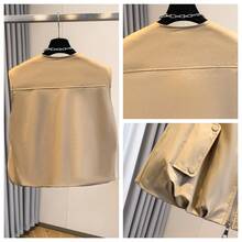 Women's Short Vest Jacket, Fashionable Romantic Peplum Hem, Spring & Summer, Round Neck Reversible Zipper Design, Lined, Unique Pockets, Suitable For Daily Casual Wear, Sleeveless Waistcoat - Maroon - View 7