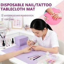 125pcs/Pack Nail Art Desk Mat, Disposable Convenient Practical Multi-Functional Cleaning Tool Nail Art Mat - View 2