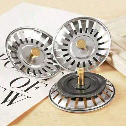 2 Kitchen Sink Strainer Plug, Stainless Steel Drain Plug Sink Filter, Bathroom Hair Catcher, Sink Strainer Filter, Floor Drain Kitchen Tool