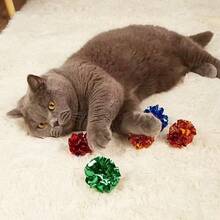 10pcs/5pcs Random Color Cat Crawling Balls, Fun Cat Toys, Chewable And Chasing Film Crawling Balls, Lightweight Cat Toys, Creative Photography Props, Keep Pets Active, Also As Decorative Holiday Decorations, Suitable For Indoor Home Use, Puppy Keep Game, Cat Stuff, Dog Accessories - Multicolor - View 6
