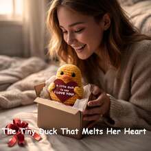 1 pièce Cadeau TWPER Convient pour elle/lui, anniversaire de petit ami/petite amie, canard au crochet pour anniversaire de mariage, cadeau "Je t'aime" pour mari/femme le jour de la Saint-Valentin - Multicolore - Voir 3