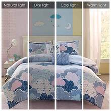Urban Habitat - Juego de edredón para niños Vibrante Divertido y Divertido para Todas Las Estaciones Funda de edredón a Juego Almohada Decorativa Ropa de Cama para niños decoración de recámara - Nube azul - Ver 2