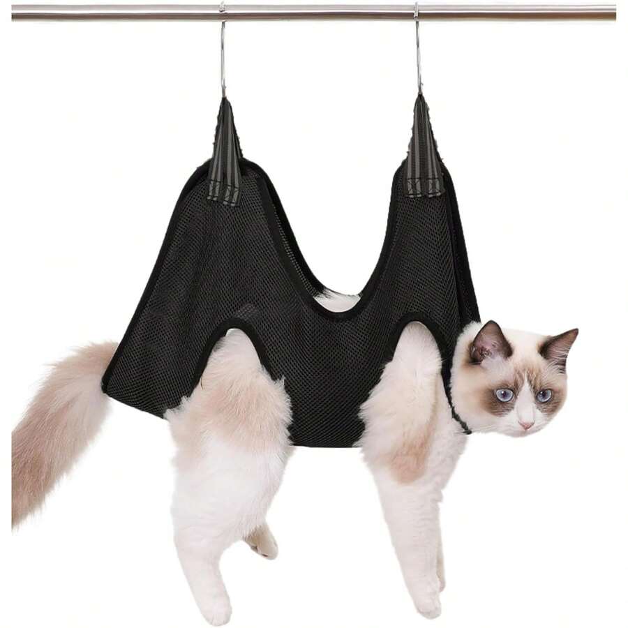 1pc Cat Grooming Hammock Chest Harness Suitable For Small Dogs, Pet Hammock Restraint Bag For Bathing, Nail Trimming, Ear & Paw Care - Multicolor - View 1