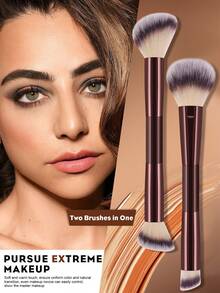 2支装化妆刷套装 高级合成毛眼影晕染刷套装 化妆品工具 - 酒紅色 - 查看 2