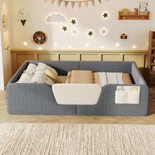 Sofa Bed, 140 X 190 Cm, Without Mattress, Removable Mesh, Built-In Storage Bag, Unique Velvet, Grey - Grey - View 1