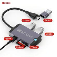 Lector de tarjetas 6 en 1 Kodak USB3.0 y adaptador de tarjeta universal Tipo C, adaptador multifuncional para tarjeta SD y tarjeta Micro SD - Ver 1
