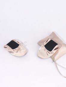 Chaussures de ballet lisses couleur champagne pour mariage, intérieur, sensation de pieds nus légère, pliables faciles à transporter, chaussures de danse à enfiler, chaussures plates souples et confortables pour femmes - Champagne - Voir 5