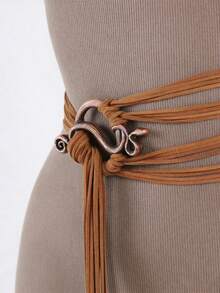 1PC Bohemian Snake Buckle Tassel Waist Belt - Perfect For Beach & Festival Outfits - A - View 12